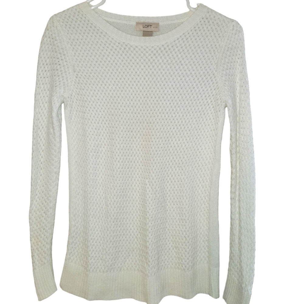 Loft Crew Neck Sweater Off White Size S